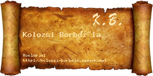 Kolozsi Borbála névjegykártya
