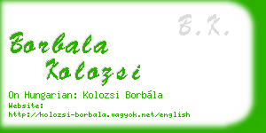 borbala kolozsi business card